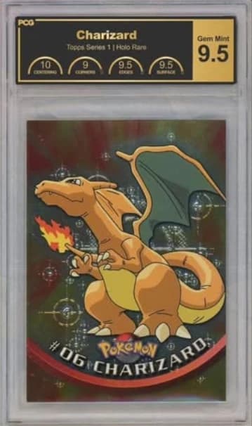 Charizard Topps Series 1 Holo Rare graded Gem Mint 9.5 by PCG